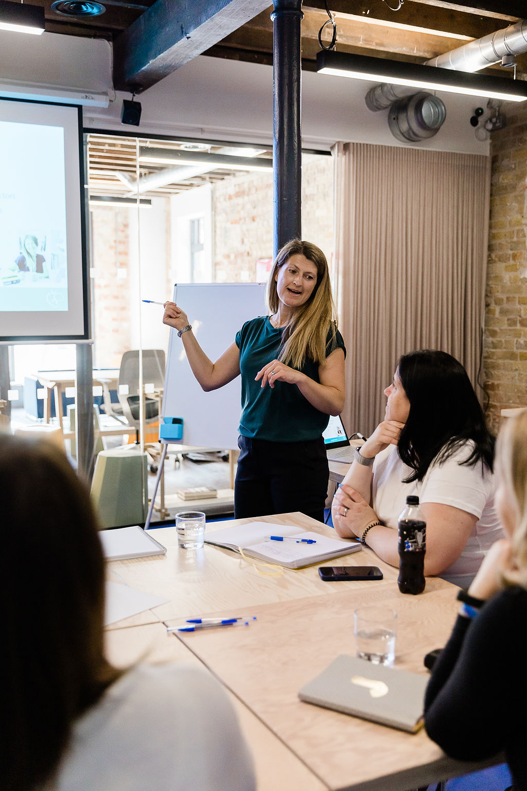 Marie presenting at a corporate wellbeing workshop